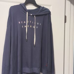 Peace Love World Indigo Hoodie